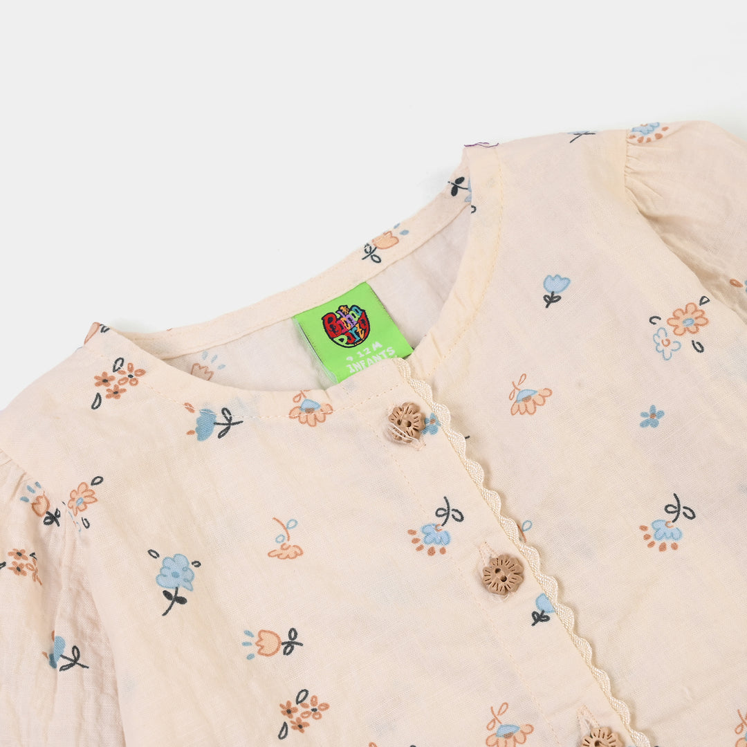 Infant Girls Cotton 2Pc Suit Fall- OFF White