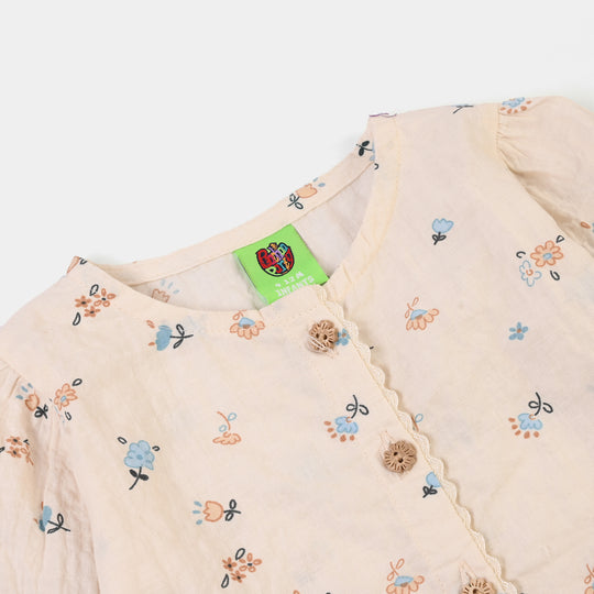 Infant Girls Cotton 2Pc Suit Fall- OFF White