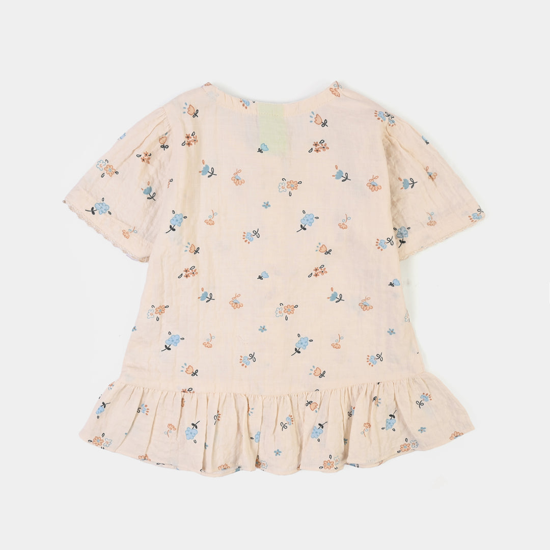 Infant Girls Cotton 2Pc Suit Fall- OFF White