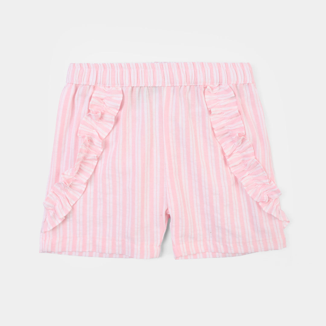 Infant Girls Cotton 2Pc Suit- Pink Stripes