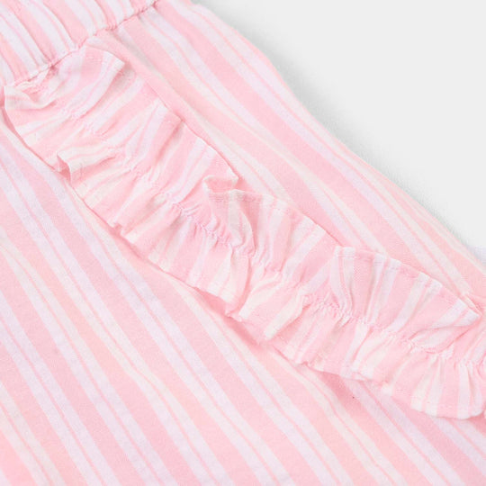 Infant Girls Cotton 2Pc Suit- Pink Stripes