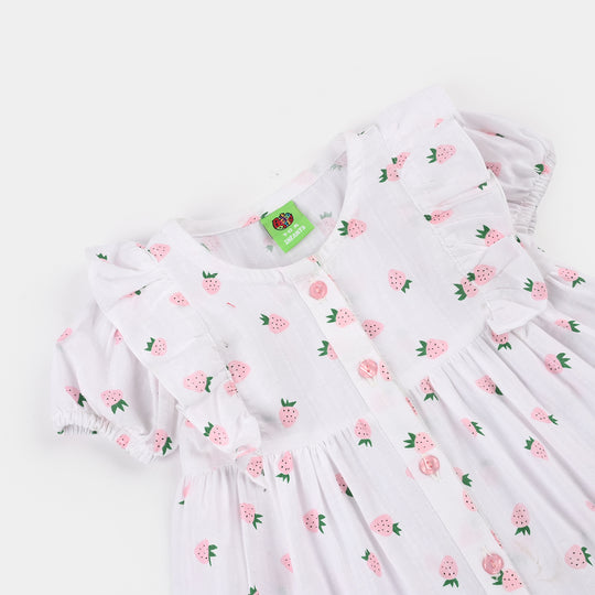 Infant Girls Jacquard 2Pc Suit-Berry-WHITE