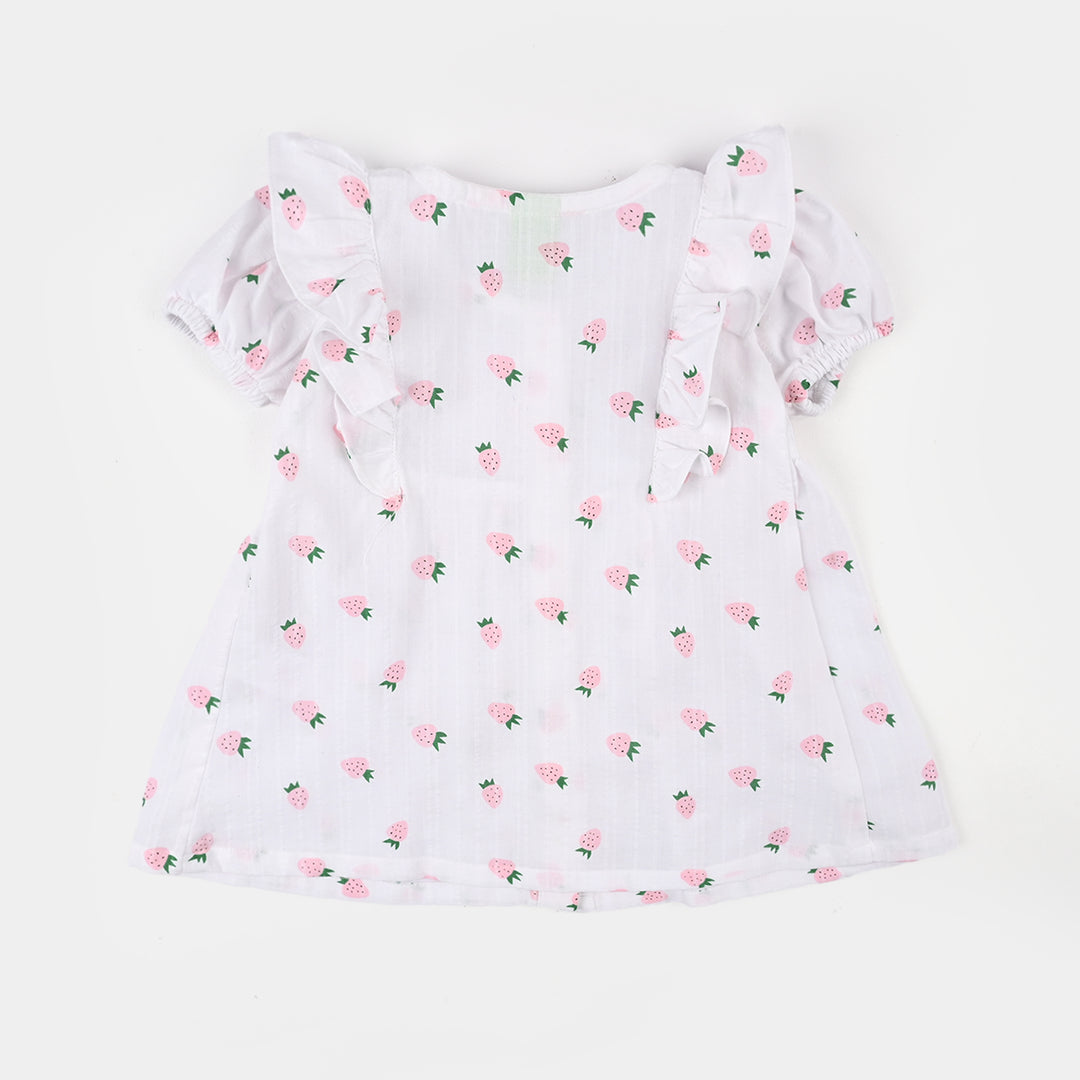 Infant Girls Jacquard 2Pc Suit-Berry-WHITE