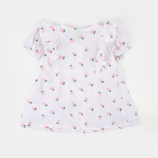 Infant Girls Jacquard 2Pc Suit-Berry-WHITE