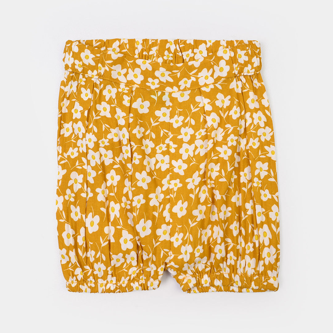 Infant Girls Cotton 2Pc Suit Daisy- Mustard