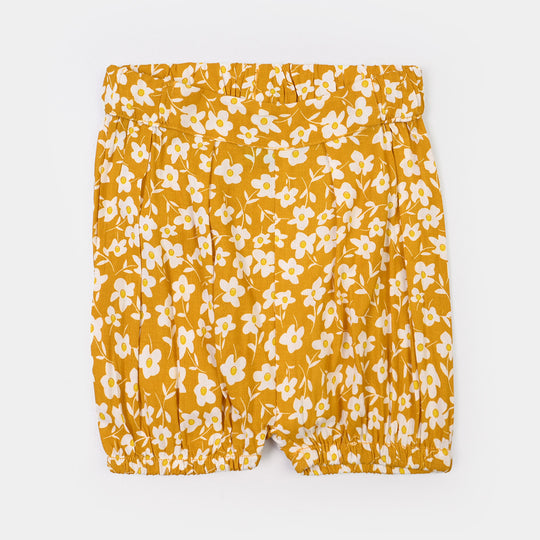 Infant Girls Cotton 2Pc Suit Daisy- Mustard