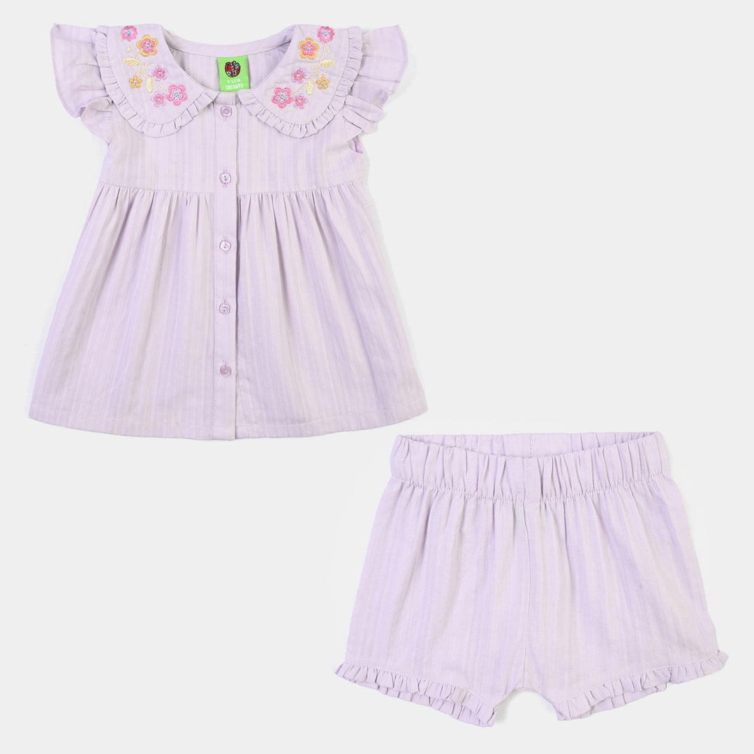 Infant Girls Jacquard 2Pc Suit -Lilac