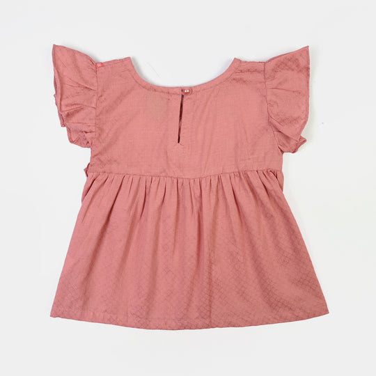 Infant Girls Jacquard 2Pc Suit Old Rose - Peach
