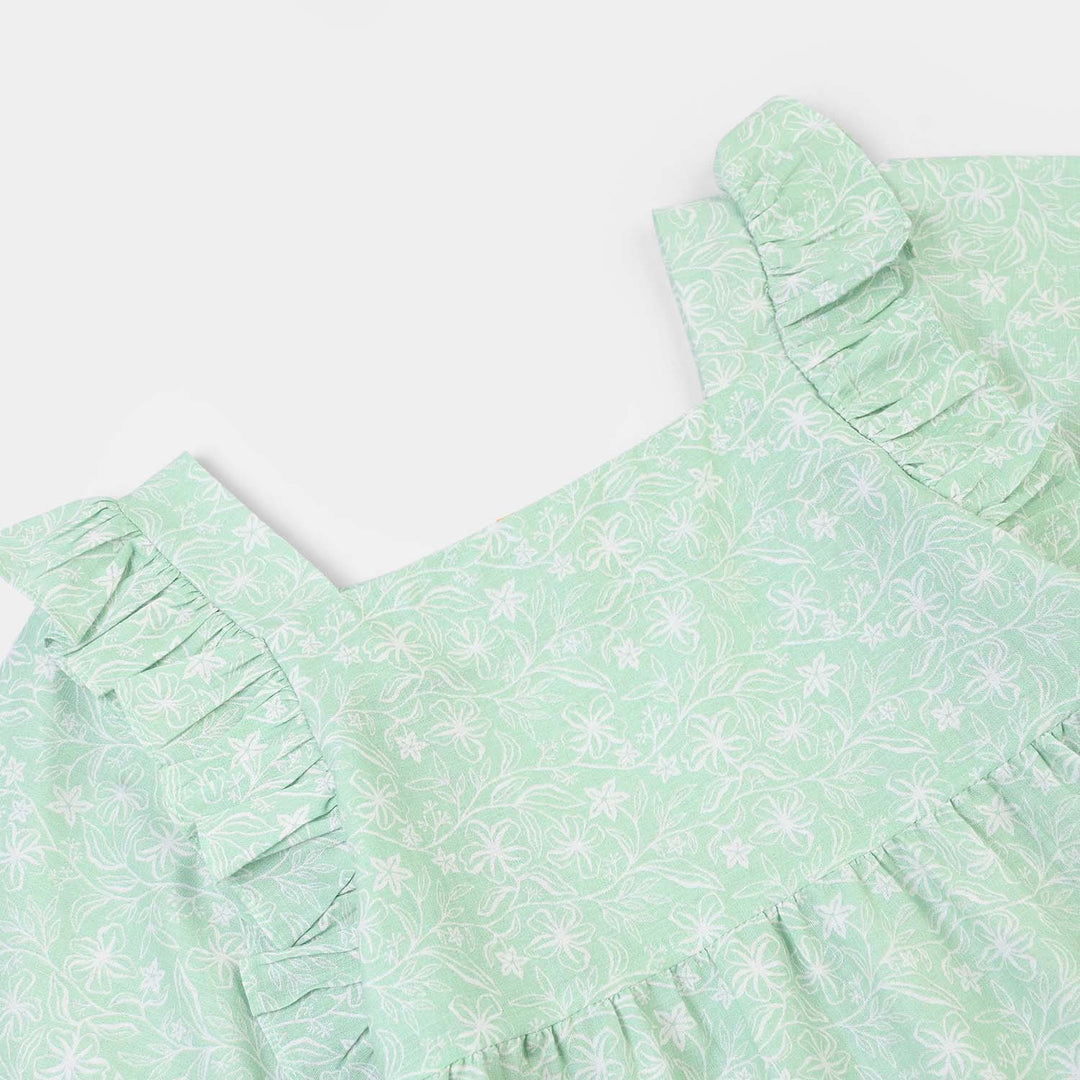 Girls Cotton Co-Ord Set Botanic-GREEN