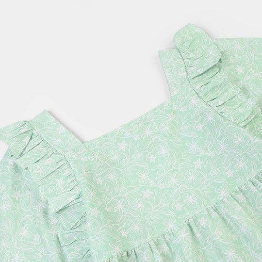 Girls Cotton Co-Ord Set Botanic-GREEN