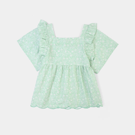 Girls Cotton Co-Ord Set Botanic-GREEN