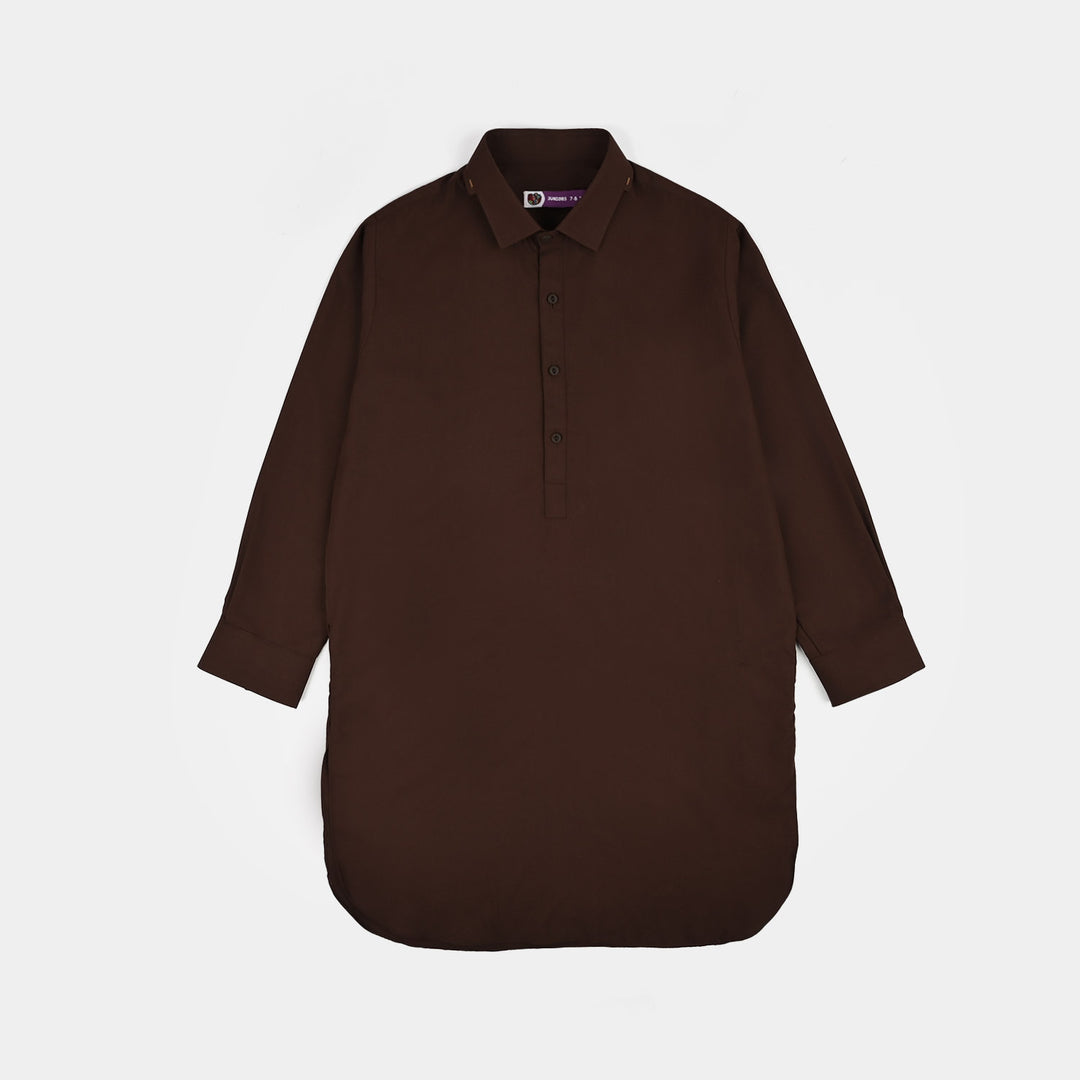 Boys Poly Viscose 2Piece Suit (Blended)-D.Brown