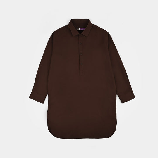 Boys Poly Viscose 2Piece Suit (Blended)-D.Brown