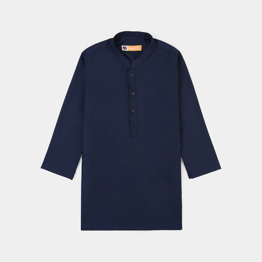 Boys Poly Viscose 2Piece suit (Cut Collar)-N.Blue