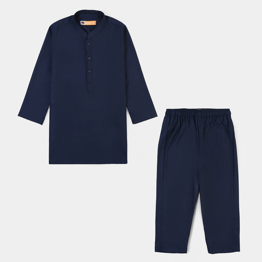 Boys Poly Viscose 2Piece suit (Cut Collar)-N.Blue