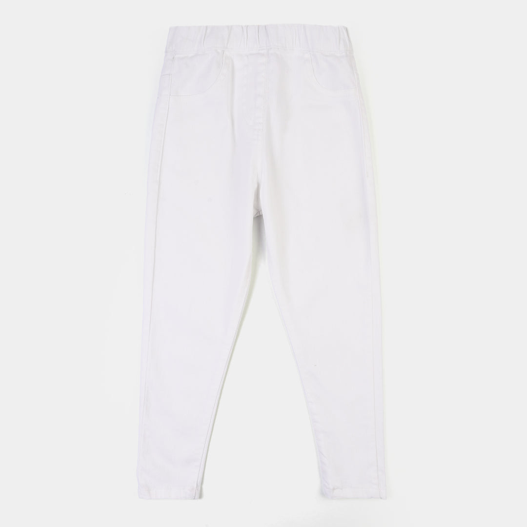 Girls Cotton Twill BASIC JEGGING WHITE