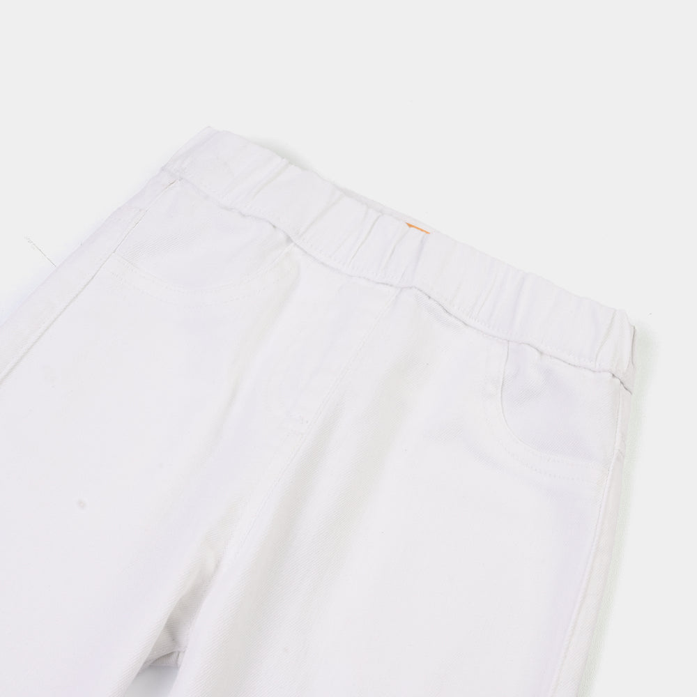 Girls Cotton Twill BASIC JEGGING WHITE