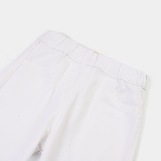 Girls Cotton Twill BASIC JEGGING WHITE