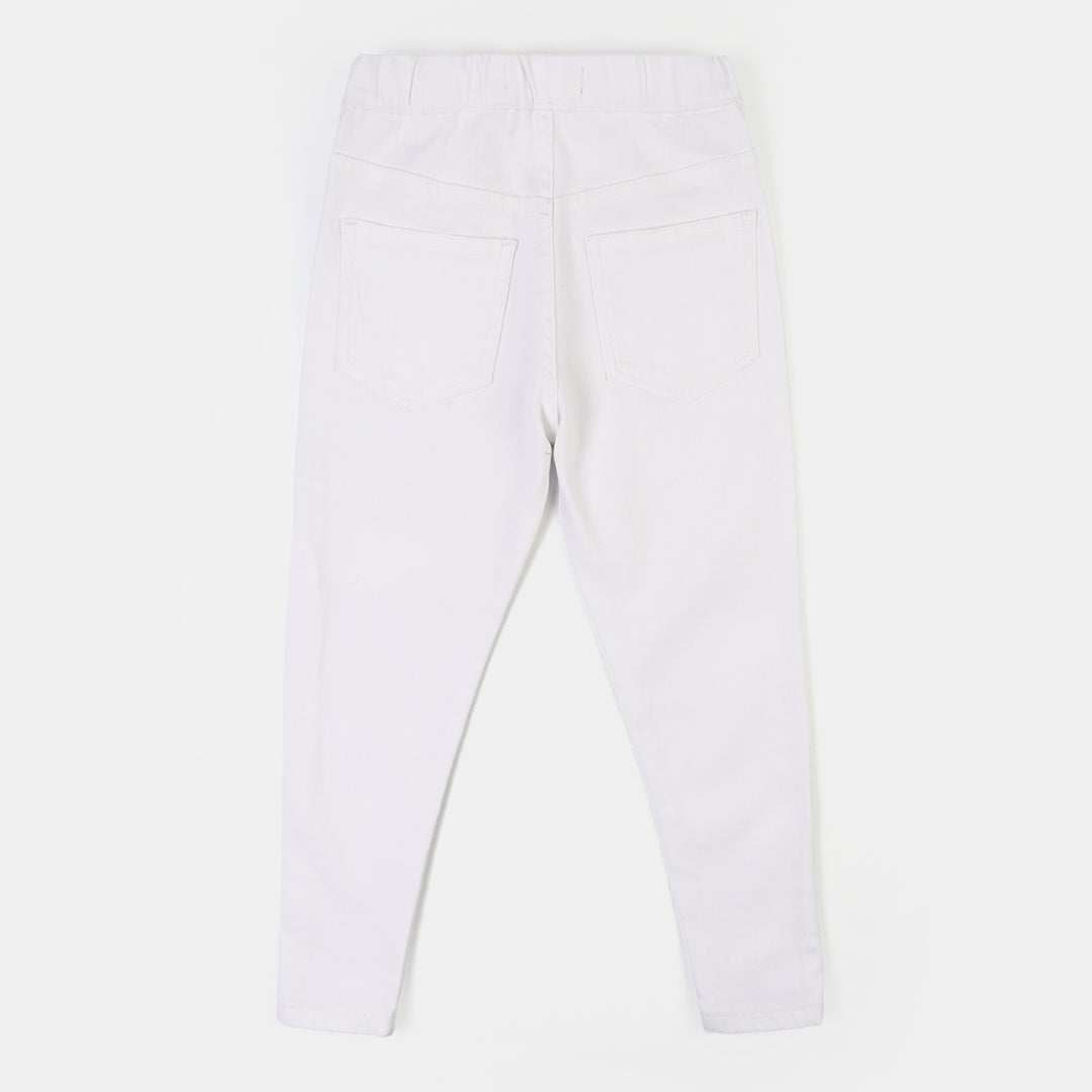 Girls Cotton Twill BASIC JEGGING WHITE