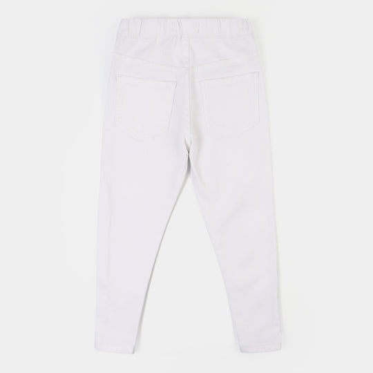 Girls Cotton Twill BASIC JEGGING WHITE