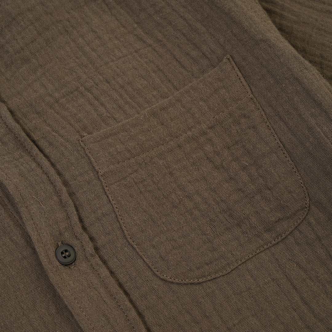 Boys Gauze Shirt (Fully Here)-Olive