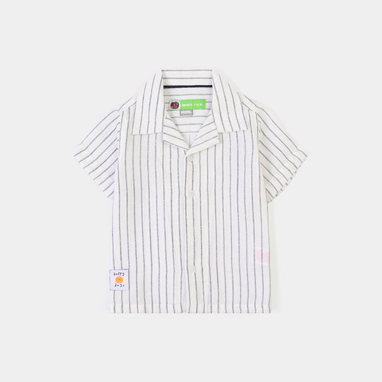 Infant Boys Yarn Dyed Shirt (Fun Play)-White
