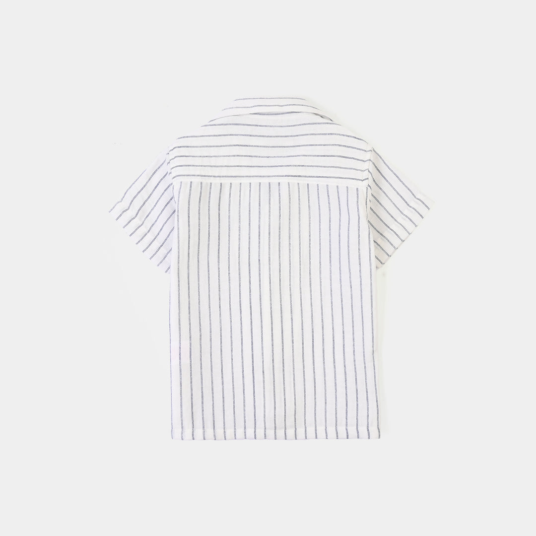 Infant Boys Yarn Dyed Shirt (Fun Play)-White