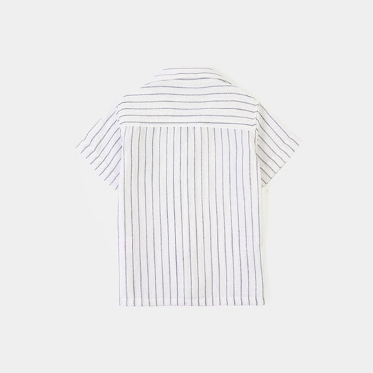 Infant Boys Yarn Dyed Shirt (Fun Play)-White