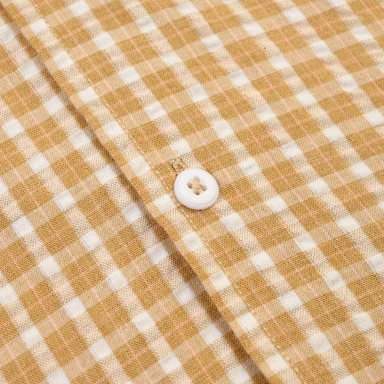 Boys Yarn Dyed Shirt (Good Time Ahead)-BROWN