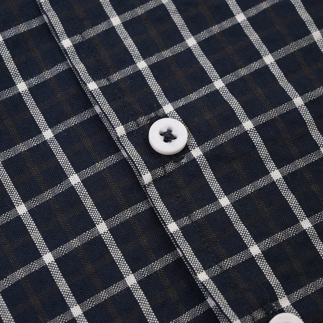 Infant Boys Yarn Dyed Shirt (Play)-Navy.Check