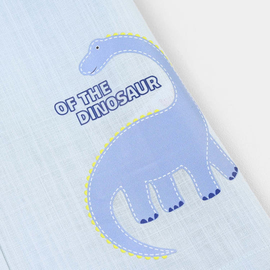Infant Boys Cotton Slub Shirt (Follow The Roar)-Blue