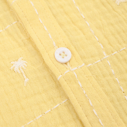 Infant Boys Cotton Slub Shirt (EMB Gauze)-Yellow