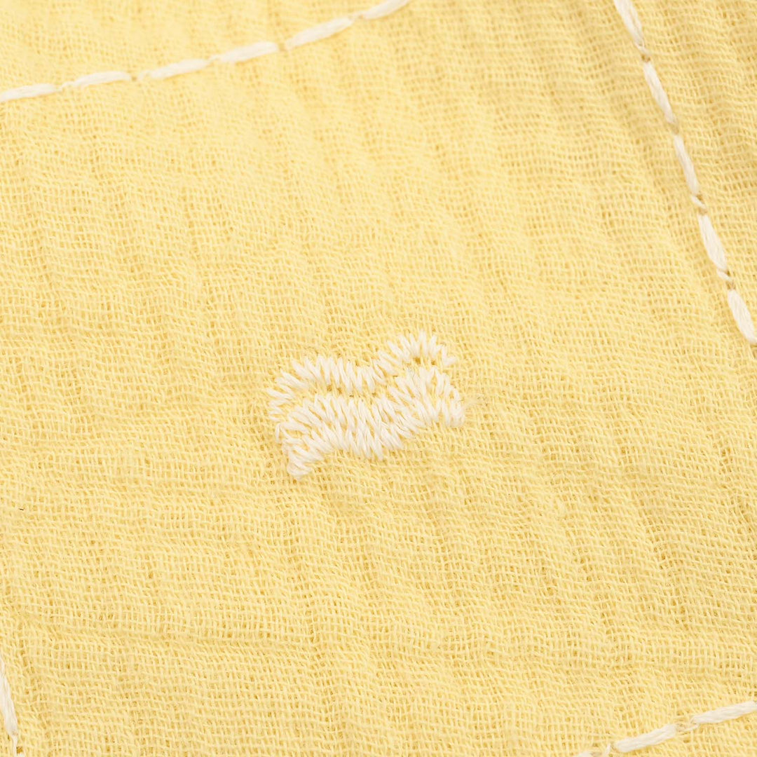 Infant Boys Cotton Slub Shirt (EMB Gauze)-Yellow