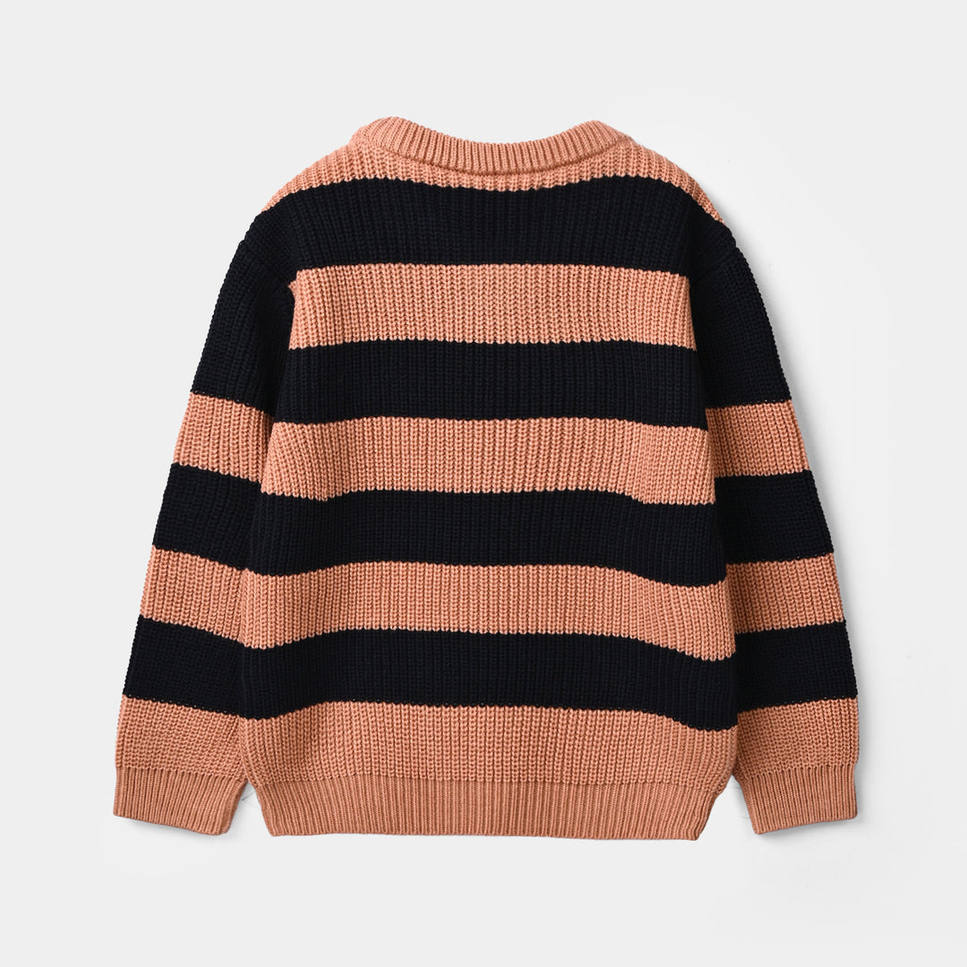 Girls Acrylic Sweater-Have Fun-Pink/Navy
