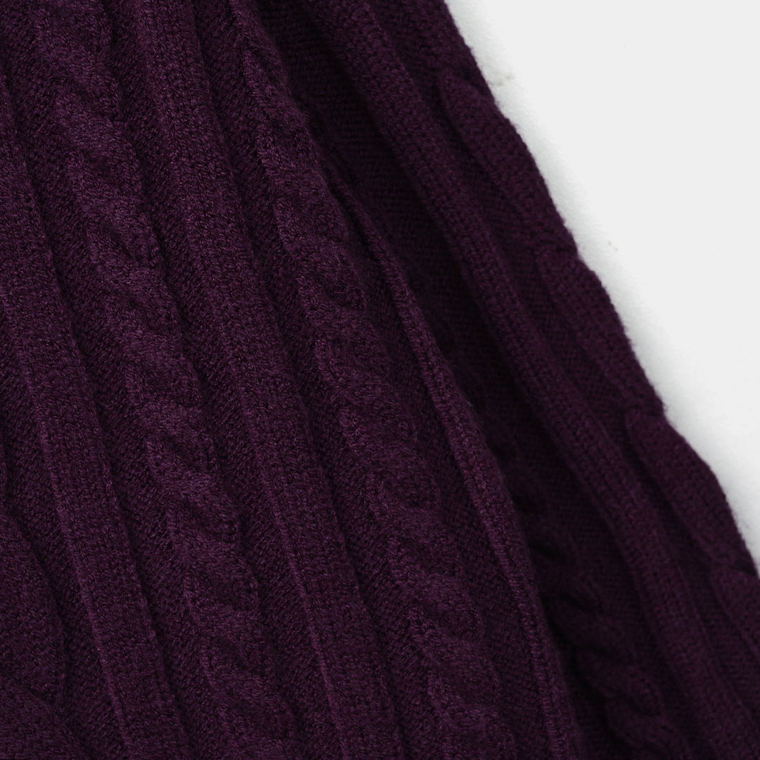 Girls Acrylic Sweater Twister - Purple