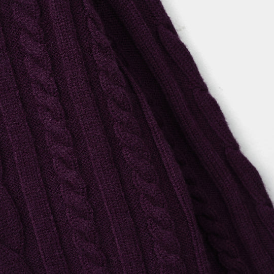 Girls Acrylic Sweater Twister - Purple
