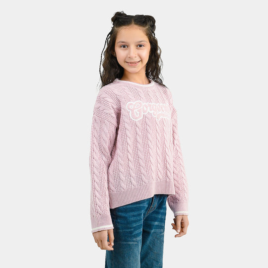 Girls Acrylic Sweater Gorgeous-Light Pink