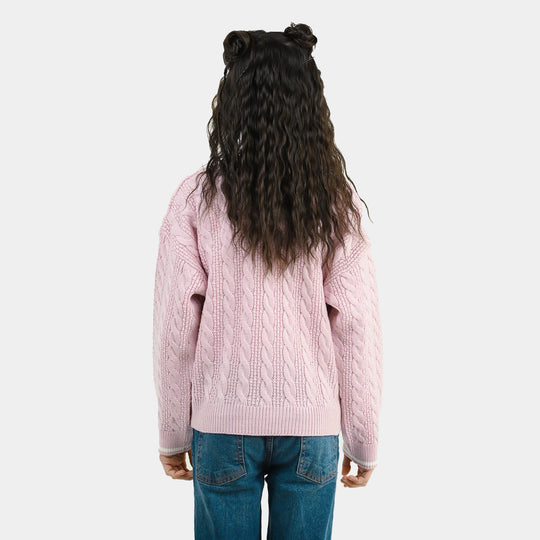 Girls Acrylic Sweater Gorgeous-Light Pink