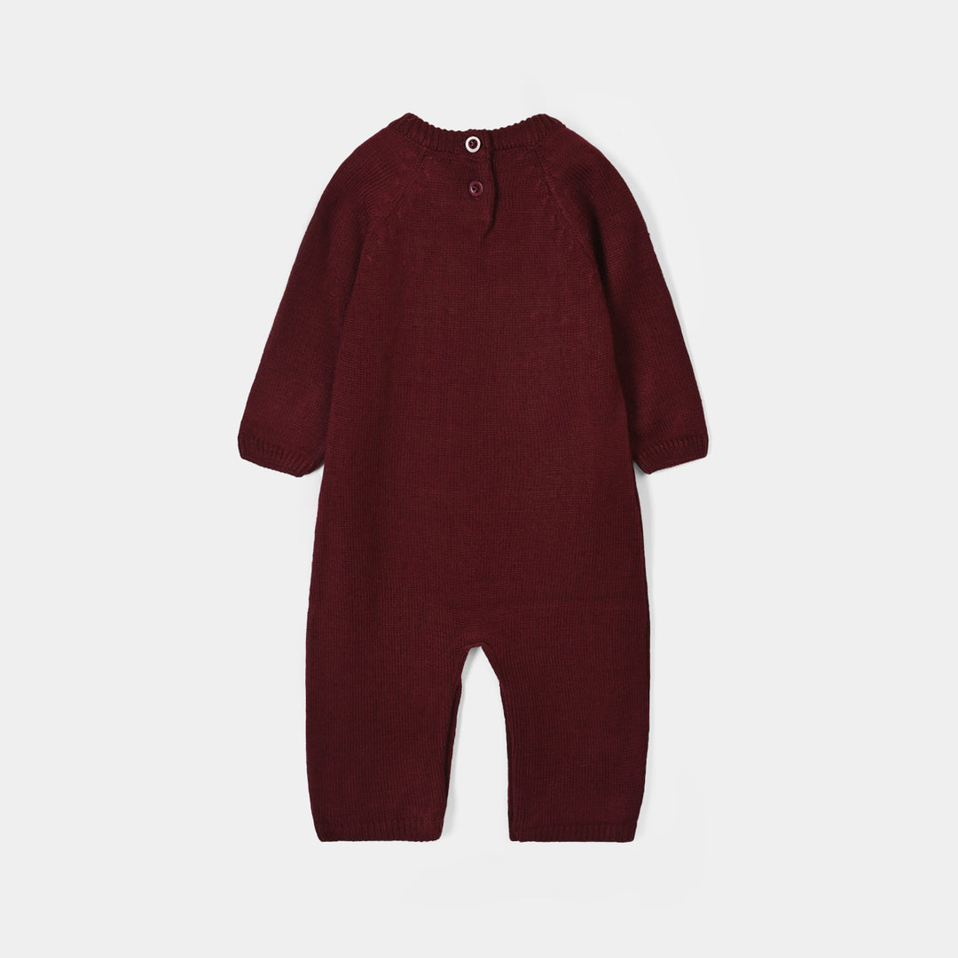 Infant Girls Acrylic Romper Carnation-Dark Maroon