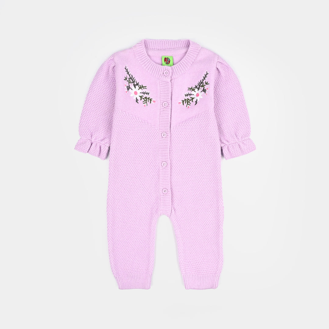 Infant Girls Feather - Acrylic Romper - Jasmine - Lilac