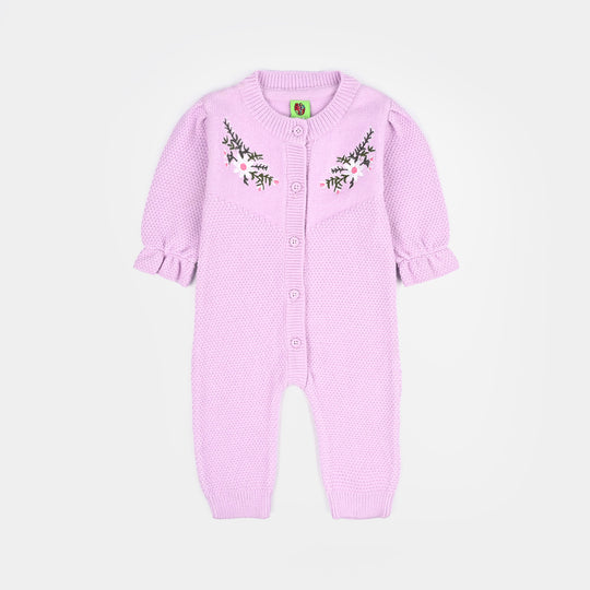 Infant Girls Feather - Acrylic Romper - Jasmine - Lilac