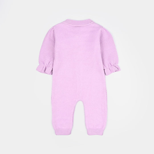 Infant Girls Feather - Acrylic Romper - Jasmine - Lilac