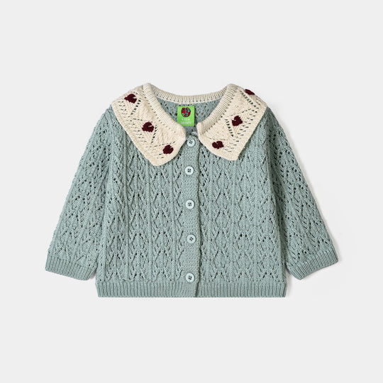 Infant Girls Acrylic Sweater-Victoria-Sea Green