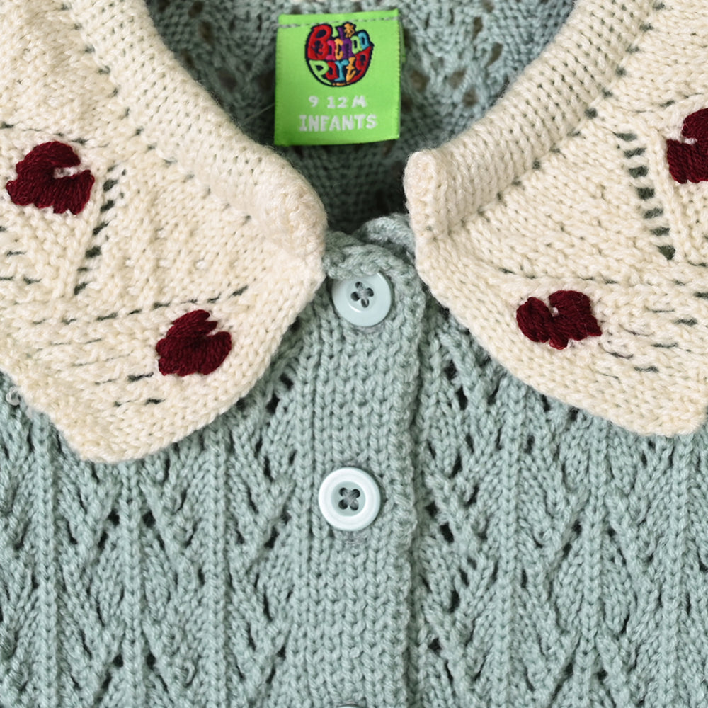 Infant Girls Acrylic Sweater-Victoria-Sea Green