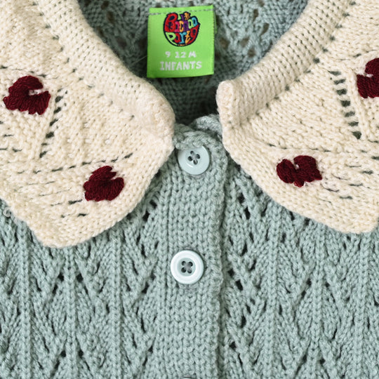 Infant Girls Acrylic Sweater-Victoria-Sea Green