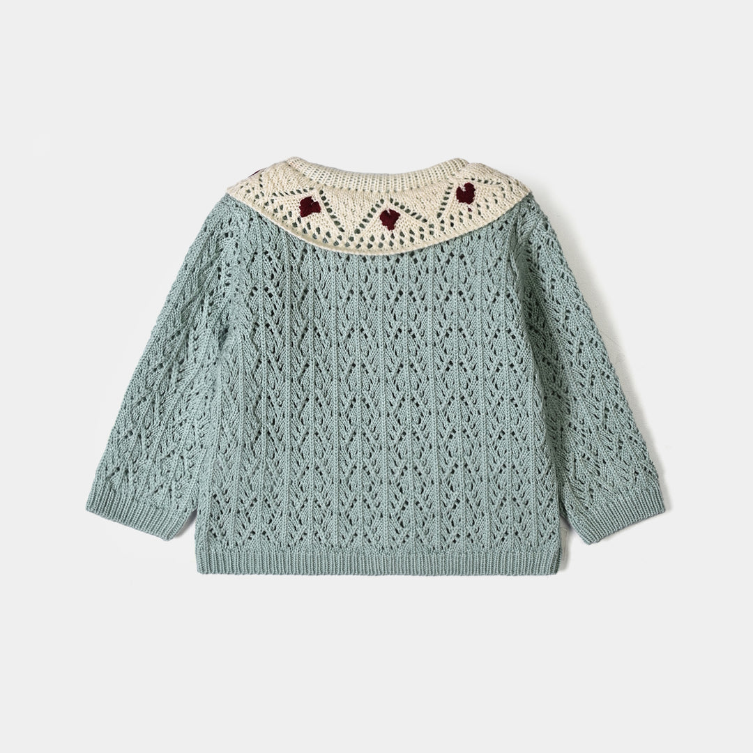 Infant Girls Acrylic Sweater-Victoria-Sea Green