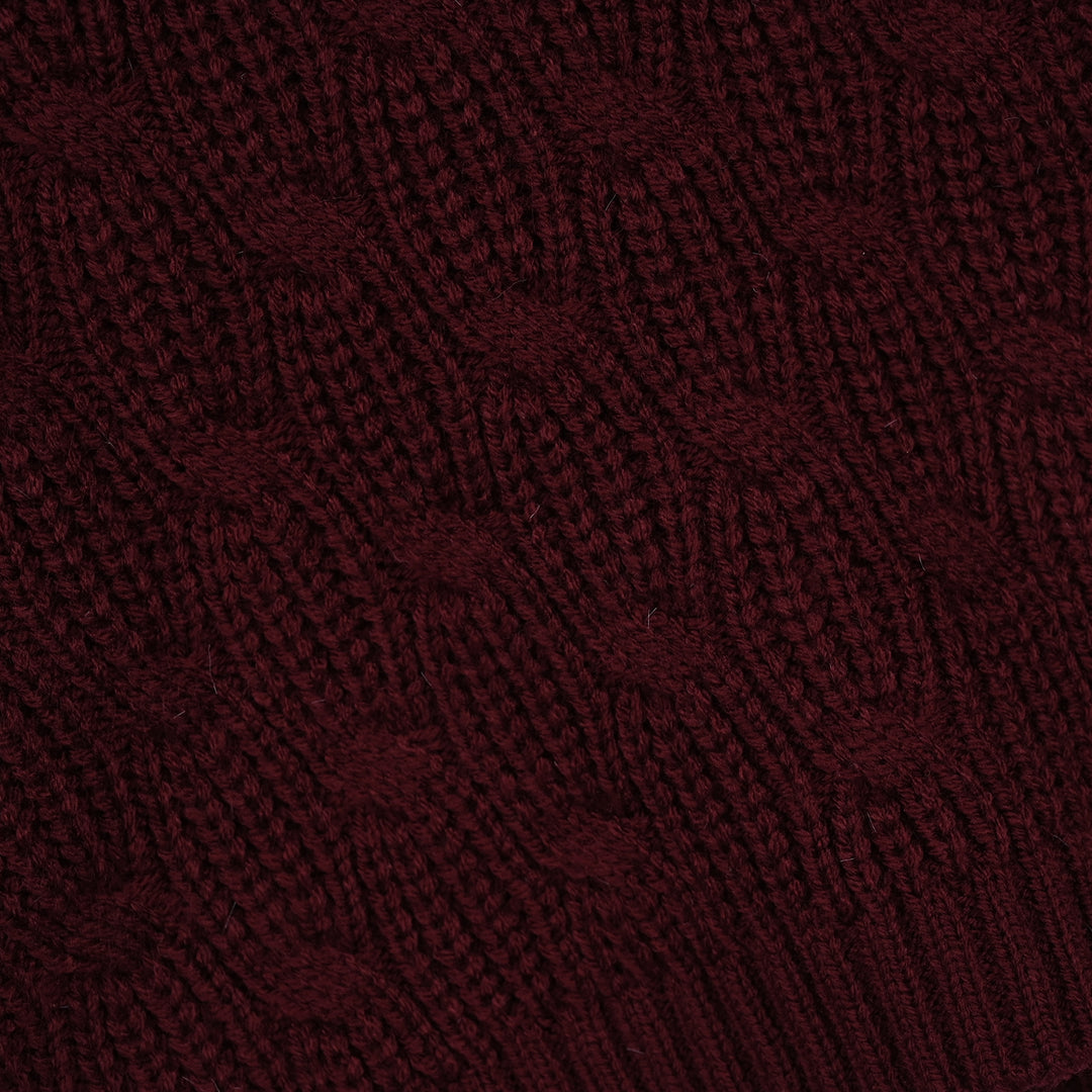Infant Girls Acrylic Sweater-Classy-Dark.Maroon