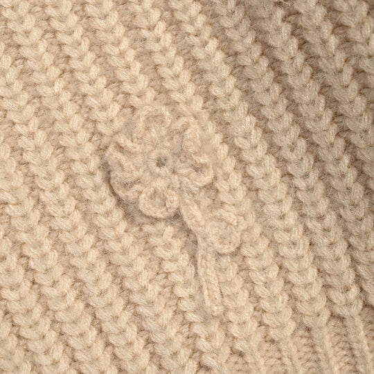 Infant Girls Feather-Acrylic Sweater-Petunia-Off White