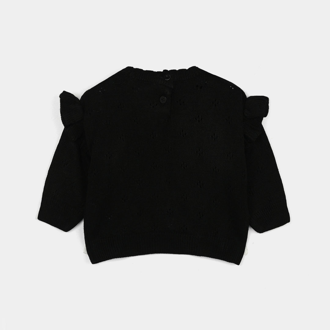 Infant Girls Acrylic Sweater-Rosie-BLACK