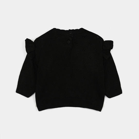 Infant Girls Acrylic Sweater-Rosie-BLACK